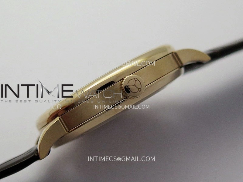 Saxonia Thin 211.026 RG SVF Best Edition Silver dial On Black Leather Strap A2892